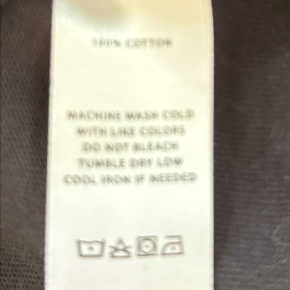 🛍️ Lilla P Black Cotton Short Sleeve Drawstring Mock Neck Cropped Sweatshirt M - Picture 7 of 7